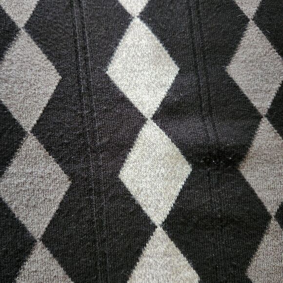 VTG Mens Dockers Knit Vest Size L 100% Acrylic Argyle Diamond Black Gray Preppy - Picture 3 of 10
